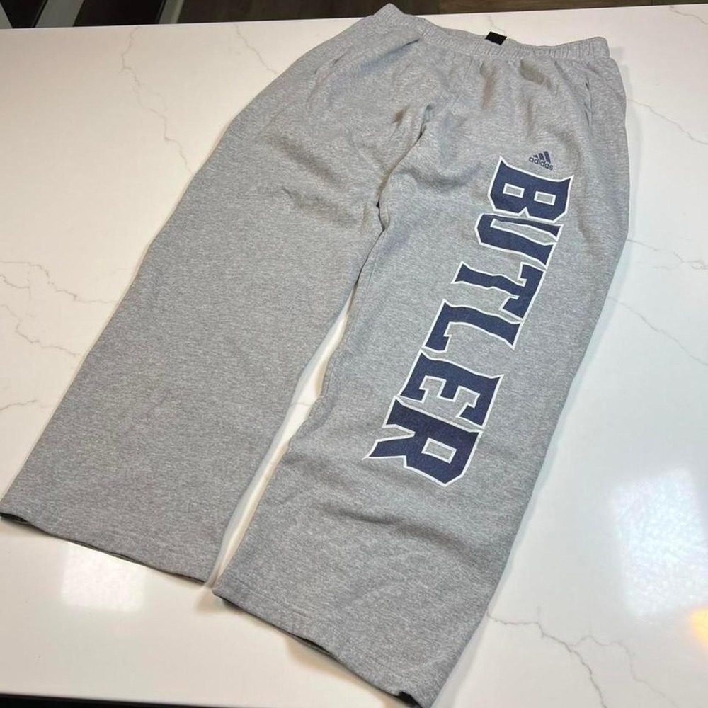 Adidas Sweatpants Mens Gray Butler University Bulldogs Wide Leg Athletic